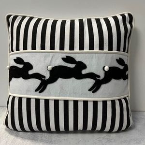 Black & White striped Bunny Pillow